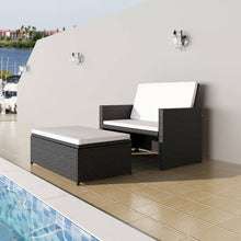 Load image into Gallery viewer, 2 Piece Garden Lounge Set with Cushions Poly Rattan Gray