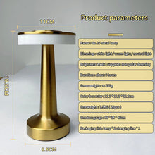 Load image into Gallery viewer, LED Retro Rechargeable Metal Desk Lamp

