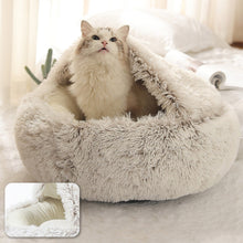 Load image into Gallery viewer, Round Plush Cat Bed House
