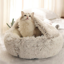 Load image into Gallery viewer, Round Plush Cat Bed House
