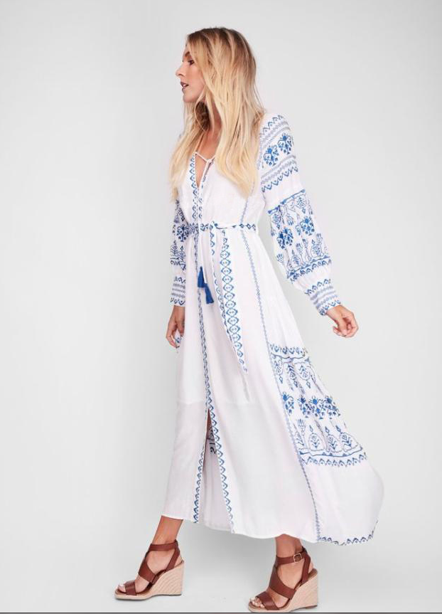 Self tie Boho dress V-neck